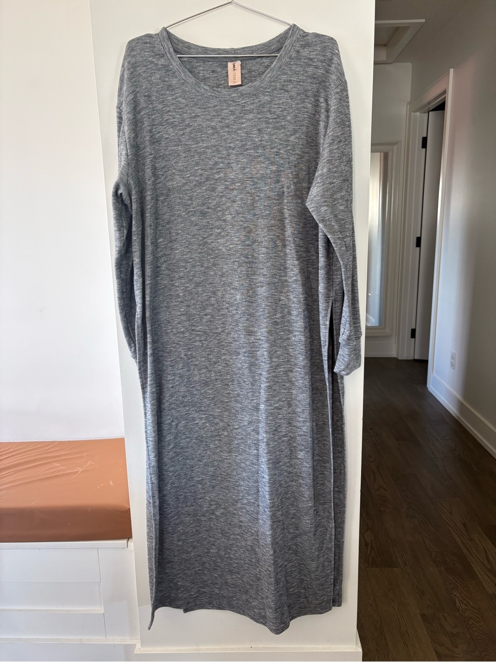 Smash + Tess Heather Gray Crewneck Maxi Tunic - Picture 2 of 7